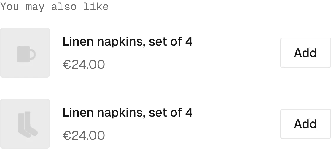 Cart / Upsell in the wireframe kit