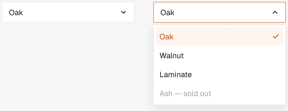 Base / Dropdown in the wireframe kit