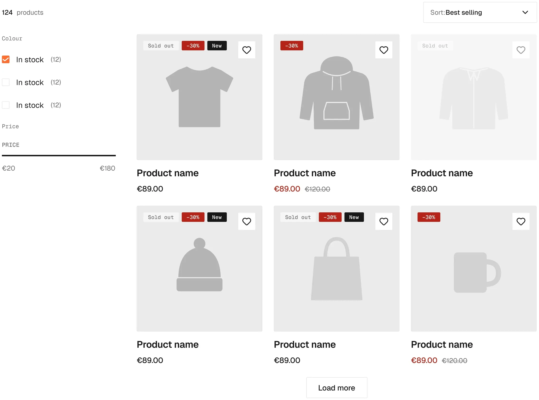 Collection / Product grid in the wireframe kit