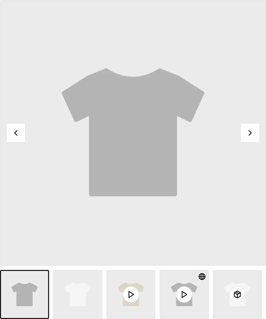 Product / Gallery in the wireframe kit