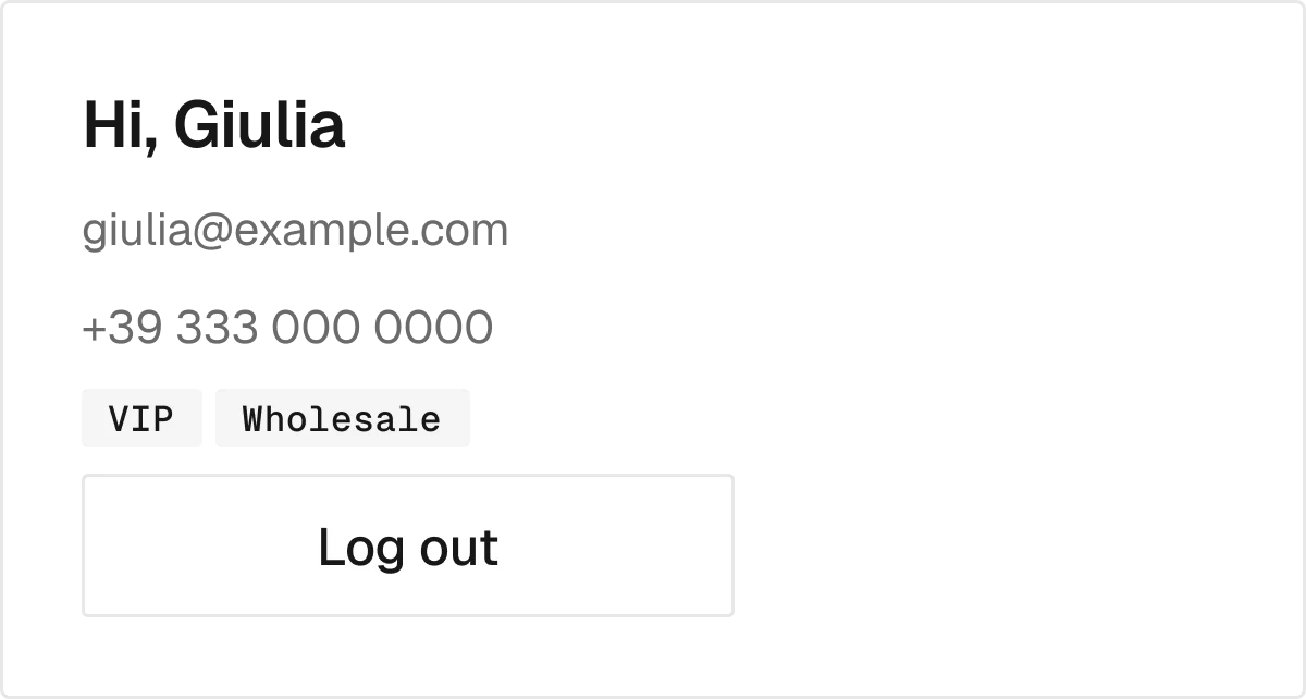 Account / Header in the wireframe kit