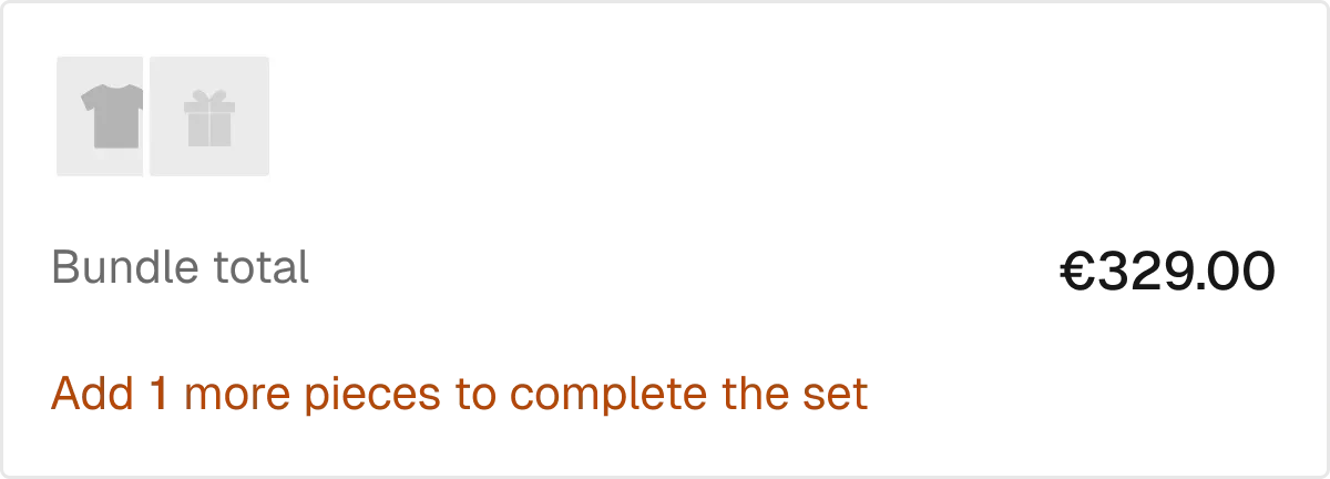 Add-on / Bundle summary in the wireframe kit