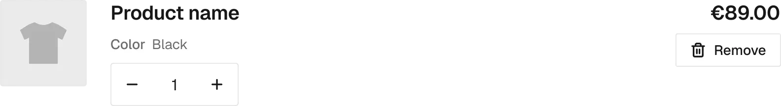 Cart / Line item in the wireframe kit