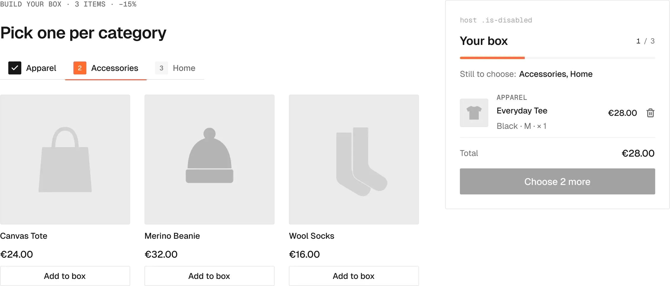 Magic box / Builder in the wireframe kit
