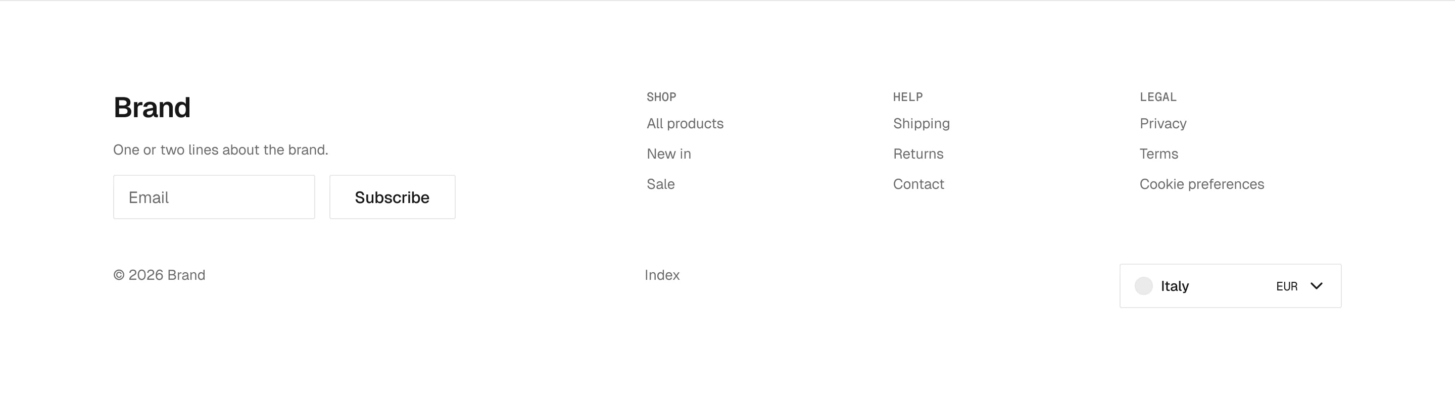 Layout / Footer in the wireframe kit