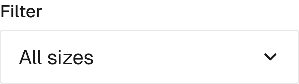 Filters / Select in the wireframe kit