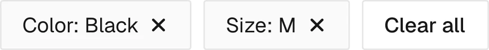 Filters / Active in the wireframe kit