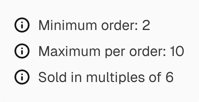 Product / Quantity rules in the wireframe kit