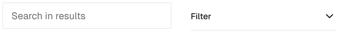 Filters / Text search in the wireframe kit